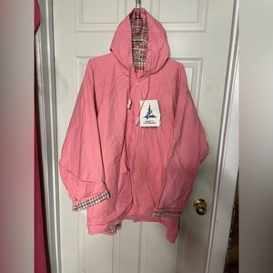 Misty Harbor Raincoat Coral Pink Women’s Size 2X plaid lining NWT BX3.